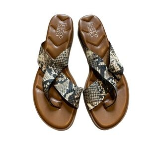 Franco Sarto Darious Snake Print Sandals 10
